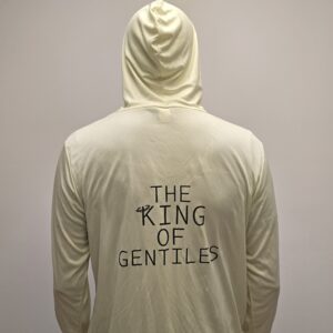 The King Of Gentiles pale yellow performance hooded long sleeve shirt lightweight UPF 50